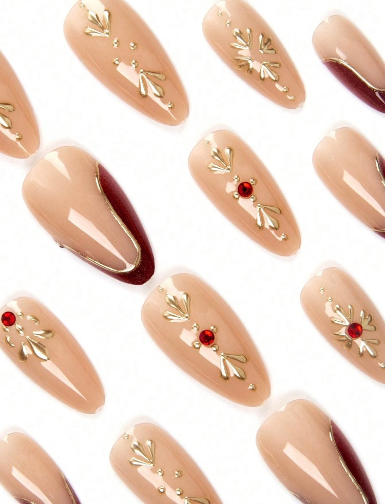 Uñas ROJO PIEDRAS ✨